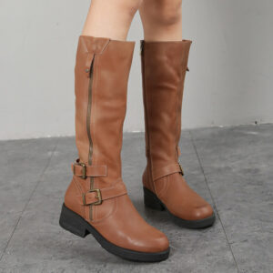 Casual Plus-Size Dr Martens Boots With Side Zipper And Thick Sole For Women